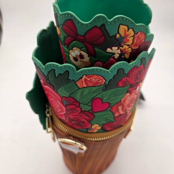 Loungefly Floral Butterfly Wicker Basket Crossbody Bag Roses NWT - Picture 4 of 7